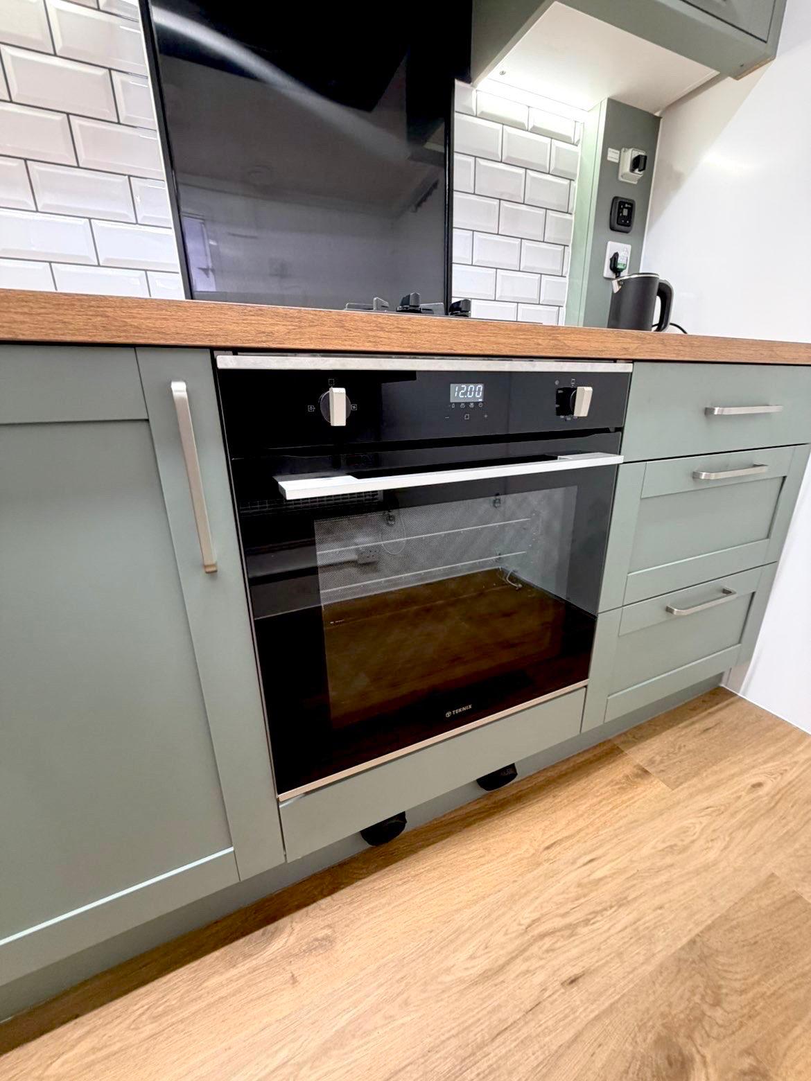 Oven and hob unit close-up